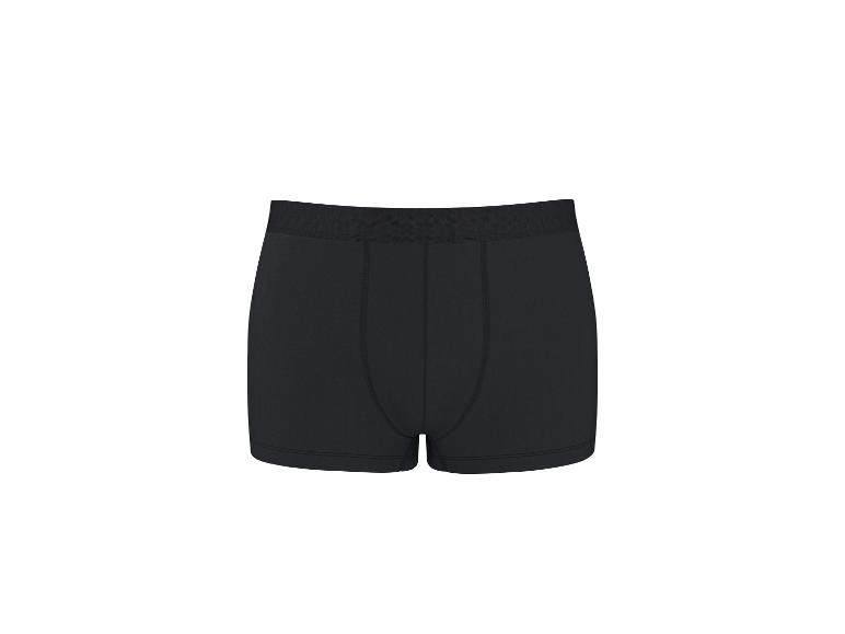 Schwarze Herren-Boxershorts, Vorderansicht.