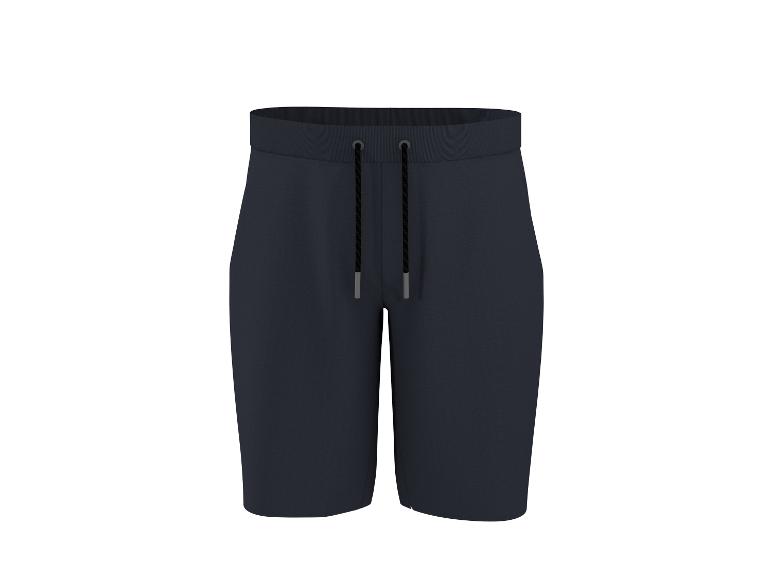 Dunkelblaue Sporthose mit Kordelzug und geripptem Bund.