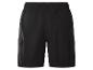 Schwarze Herren-Cargoshorts mit elastischem Bund und Taschen.