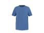 Blaues Herren-T-Shirt mit kurzen Ärmeln und Rundhalsausschnitt.