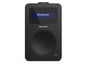 Ein schwarzes Sharp Radio mit Bluetooth und eingebautem Lautsprecher.