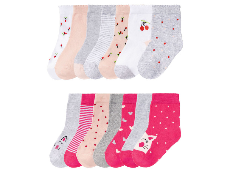 Gehe zu Vollbildansicht: lupilu® Kleinkinder Mädchen Socken, 7 Paar, mit Baumwolle - Bild 1