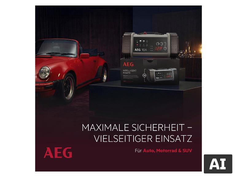 AEG Batterieladegerät LT 10 für Autobatterien. [KI-generiertes Bild]