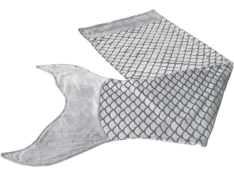 Eine weiche und bequeme graue Meerjungfrau-Decke.