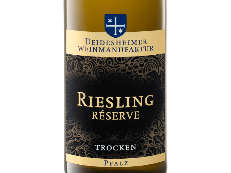 Gehe zu Vollbildansicht: Deidesheimer Weinmanufaktur Riesling Réserve Pfalz QbA trocken, Weißwein 2022 - Bild 2
