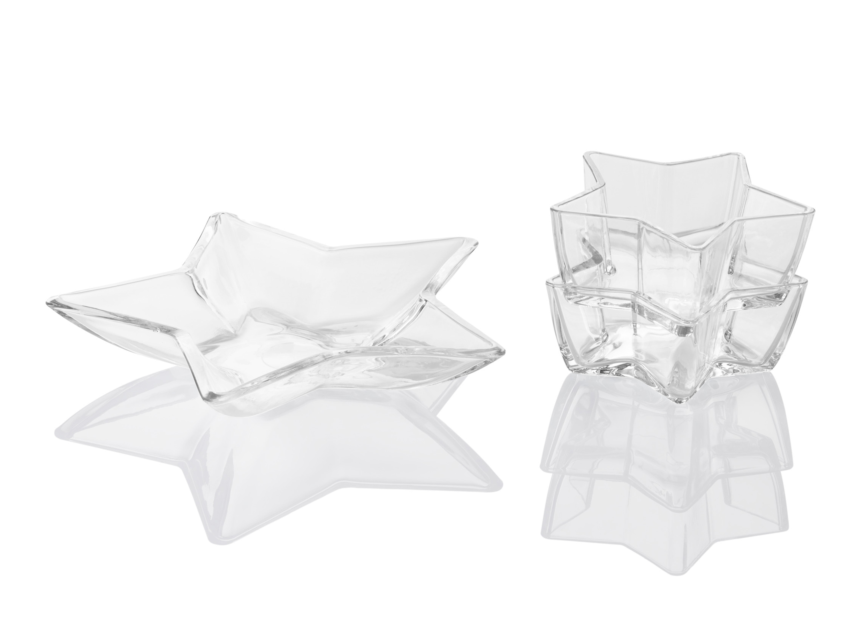 LIVARNO home Glasschüssel/Glasschalen/Glasplatten (Stern, 3-teilig)““ | 5-teilig 1x große Schale, 4x kleine Schale 5-teilig Stern, 3-teilig 1x große Schale, 2x kleine Schale 3-teilig Glas-Servierschalen-Set, 5-teilig 1x große Servierschale, 4x kleine Servierschale 5-teilig Produktmerkmale tabletd Material: Glas Maße: Rund, 5-teilig: 1x ca. Ø 25,5 x H 11,5 cm, 4x ca. Ø 14 x H 6,5 cm
