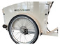 Weißes Ecargo Lastenrad mit großem Hinterrad