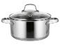 Edelstahltopf mit Glasdeckel und Griffen