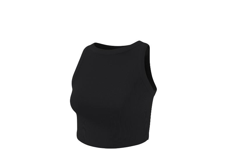 Damen Gerippte Crop-Tops, 2 Stück