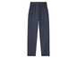 Dunkelblaue Hose mit elastischem Bund.