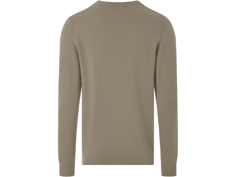 Beiger Herrenpullover mit langen Ärmeln, Rückansicht