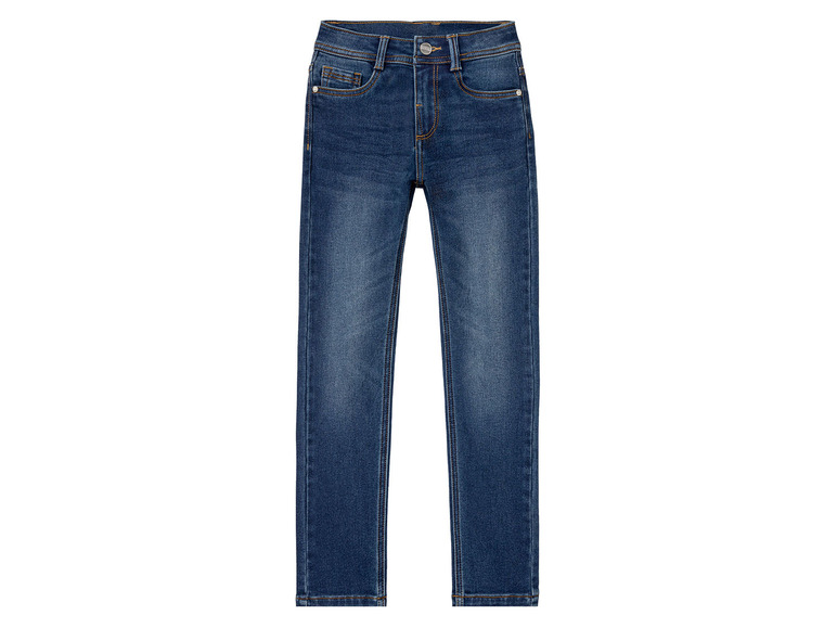 Eine blaue Skinny Jeans.