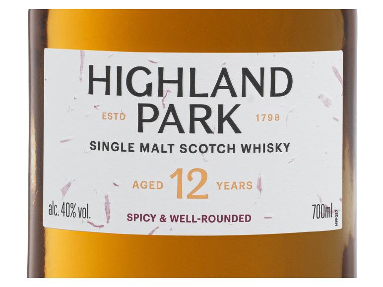 Highland Park 12 Jahre Single Malt Scotch Whisky, 40% vol., 700ml.