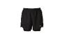 Schwarze Laufshorts mit Innenschicht und reflektierendem Logo.