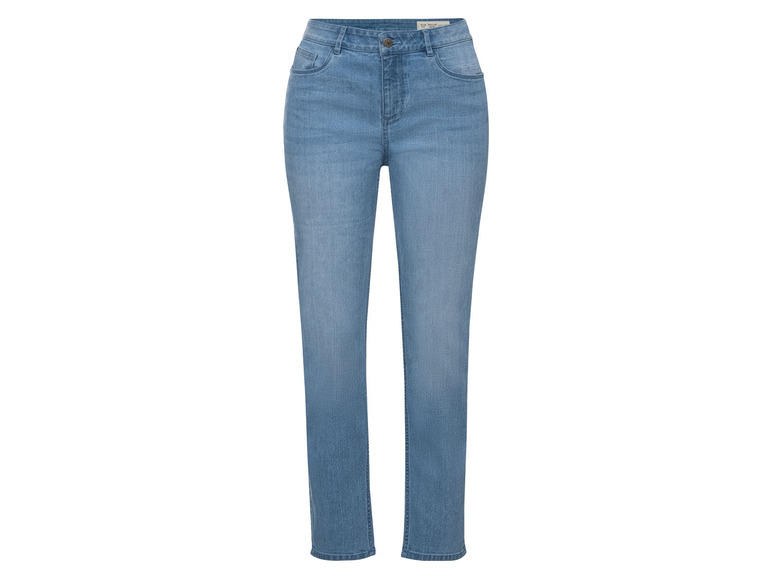 Eine blaue Jeanshose für Damen.