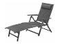 Graue verstellbare Liege mit Armlehnen und Nackenkissen