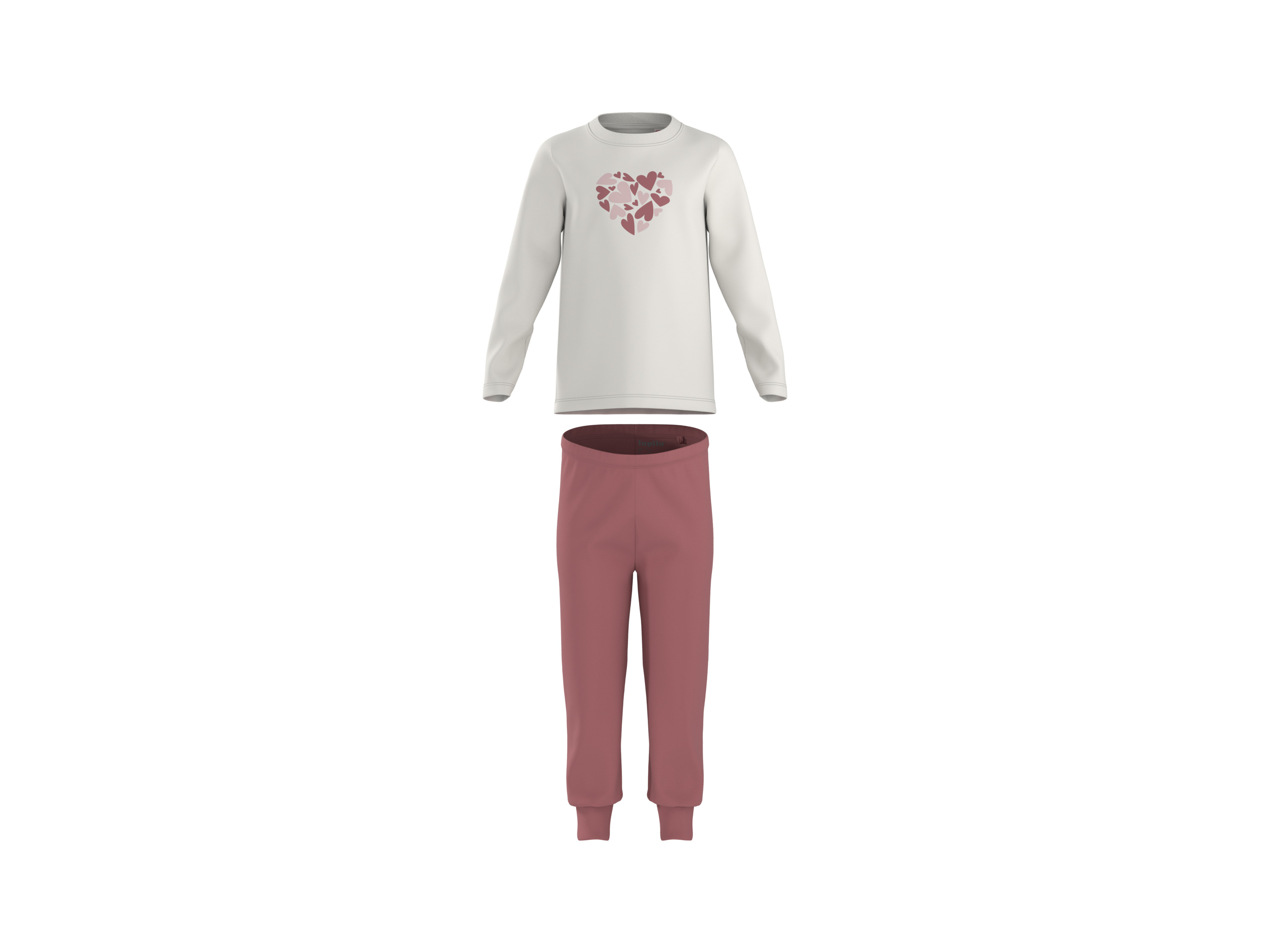 LUPILU® Kleinkinder Pyjama (Weiß/Rosa, 98/104)