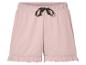 Hellrosa Schlafshorts mit Rüschen.