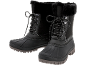 Schwarze Damen-Winterstiefel mit Kunstfell und Schnürung