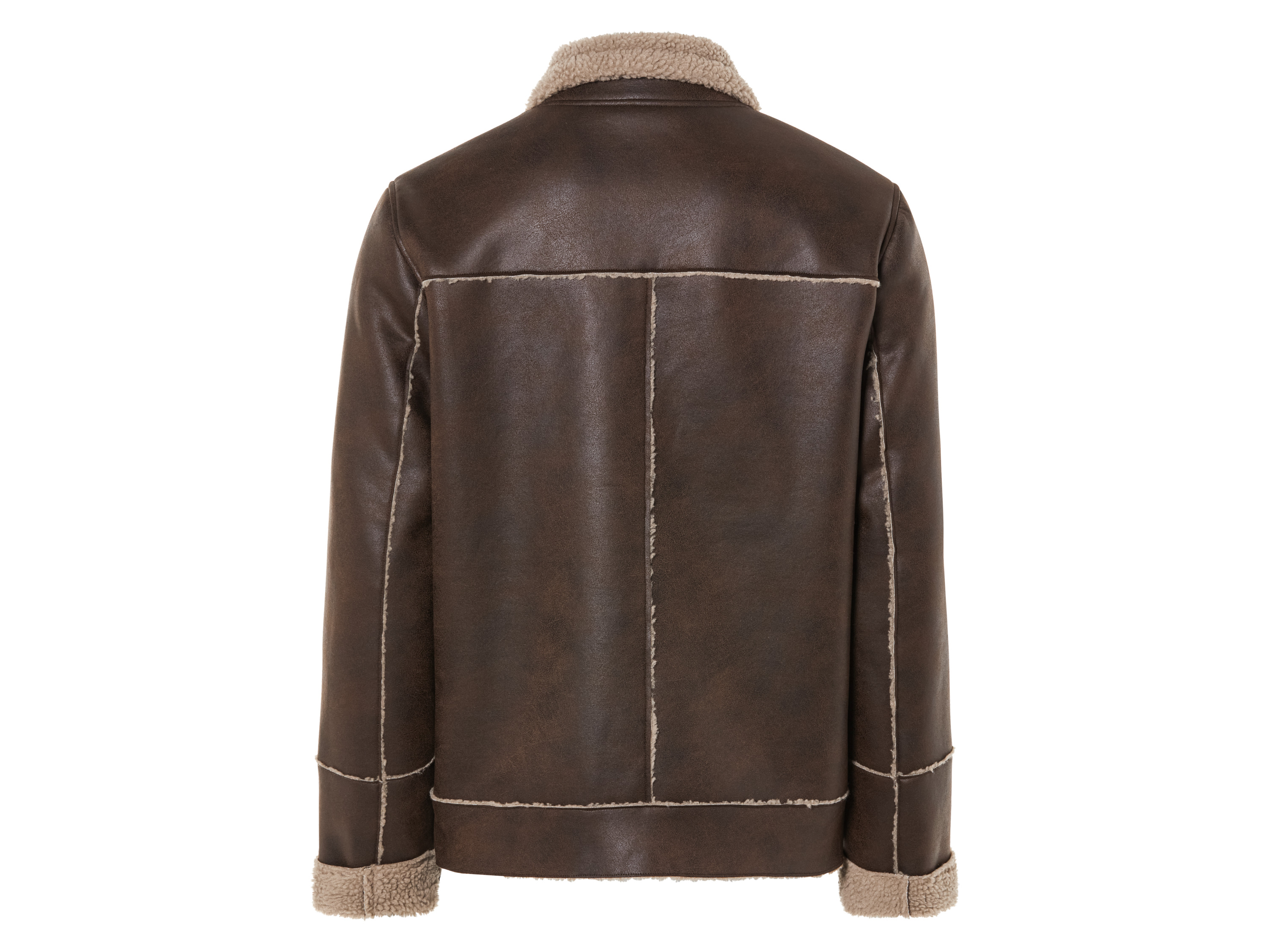 Thumbnail - LIVERGY® Herren Bikerjacke Lammfellimitat (Braun, M(48/50))