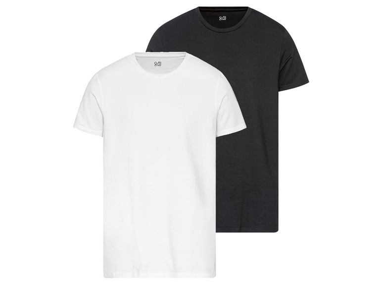 Zwei O/S T-Shirts, ein weißes und ein schwarzes.