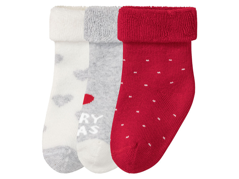 Gehe zu Vollbildansicht: lupilu® Baby Socken, 3 Paar, mit lustigem Weihnachtsmotiv - Bild 7
