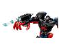 Schwarz-rote Roboter-Actionfigur mit Scheibenwerfer.