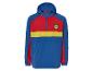 Eine blaue Windjacke mit roten und gelben Akzenten und dem Lidl-Logo.