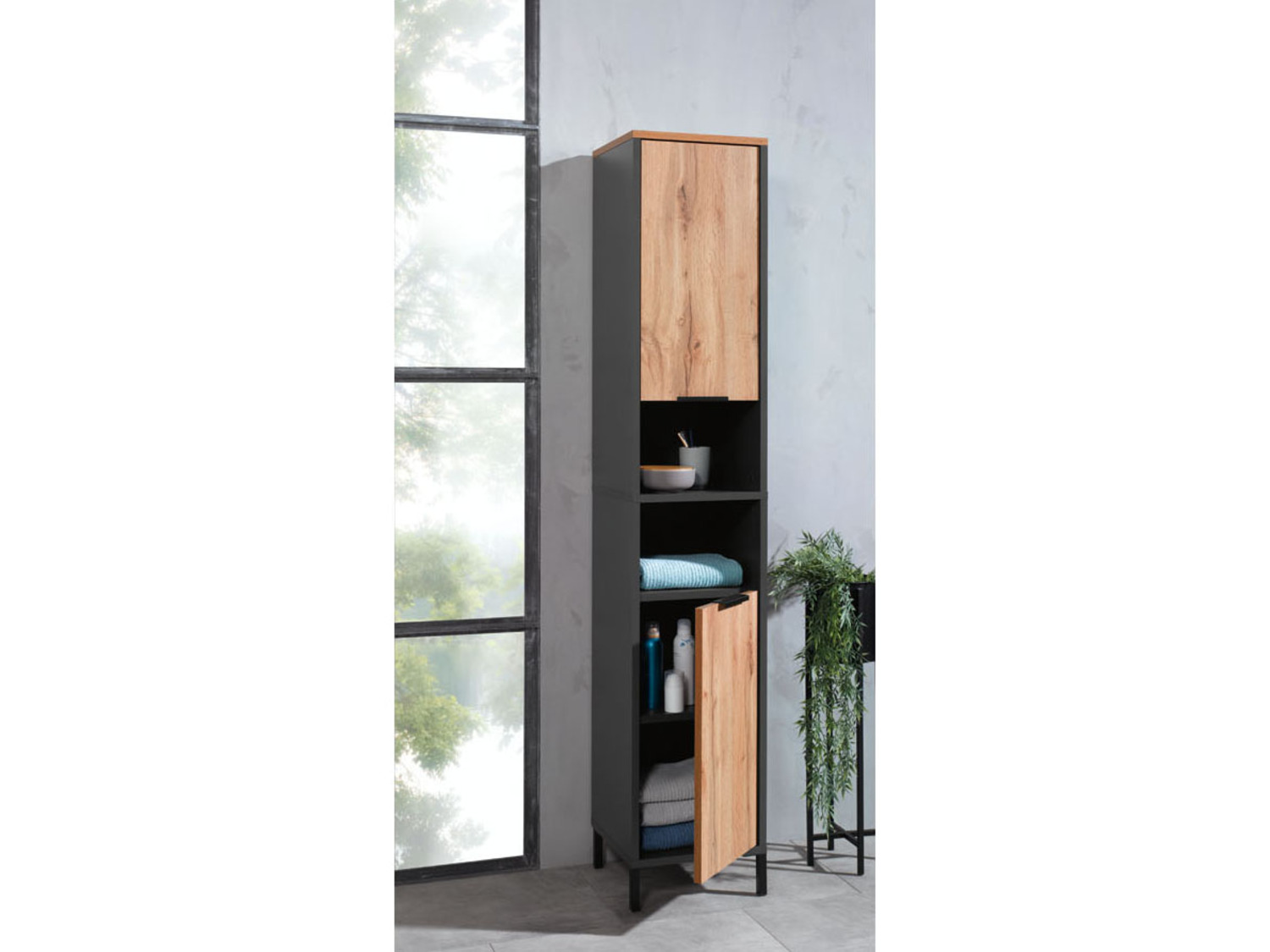 »San „Soft-Close“-Tür home mit LIVARNO Bad-Hochschrank Diego«,