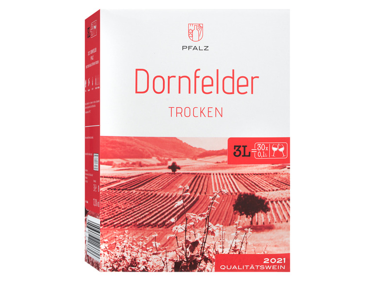 Gehe zu Vollbildansicht: Dornfelder Bag-in-Box trocken, Rotwein 2021 - Bild 1