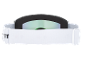 Weiße Skibrille mit grüner Spiegelscheibe