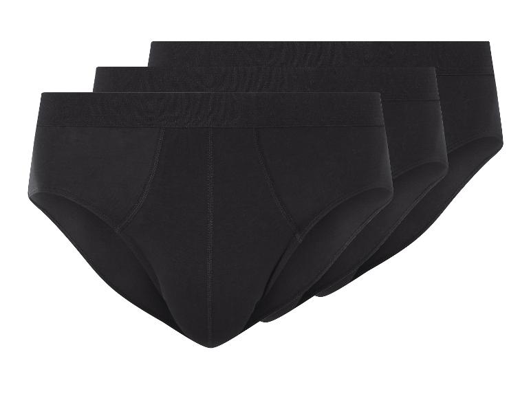 Drei schwarze Baumwoll-Slips.