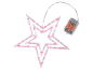 Leuchtstern mit rosa LEDs und Batteriefach