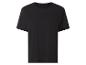 Schwarzes, schlichtes T-Shirt mit kurzen Ärmeln und Rundhalsausschnitt