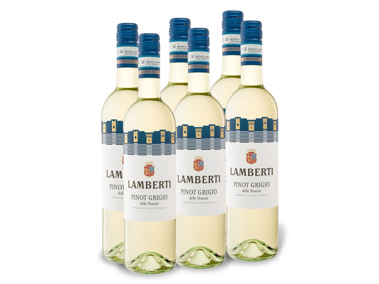 Gehe zu Vollbildansicht: 6 x 0,75-l-Flasche Weinpaket Lamberti Pinot Grigio delle Venezie DOC trocken, Weißwein - Bild 1