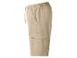 Herren-Cargoshorts in Beige mit elastischem Bund und Kordelzug.