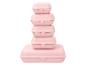 Stapel von fünf rosa Plastik-Brotdosen in verschiedenen Größen.