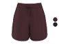 Bordeauxrote Damenshorts mit Kordelzug und zwei Farboptionen.