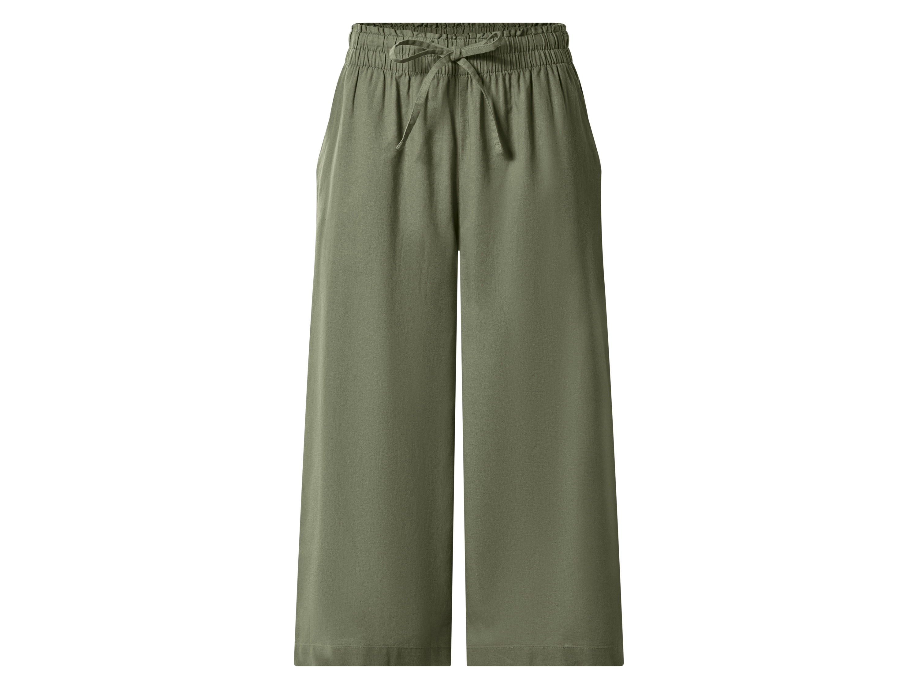 ESMARA® Damen Culotte mit Leinen (Grün, L (44/46))