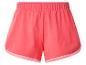 Korallenfarbene Damenshorts mit elastischem Bund und hellrosa Säumen