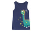 Ein dunkelblaues Tanktop mit einem Aufdruck eines tauchenden Dinosauriers.