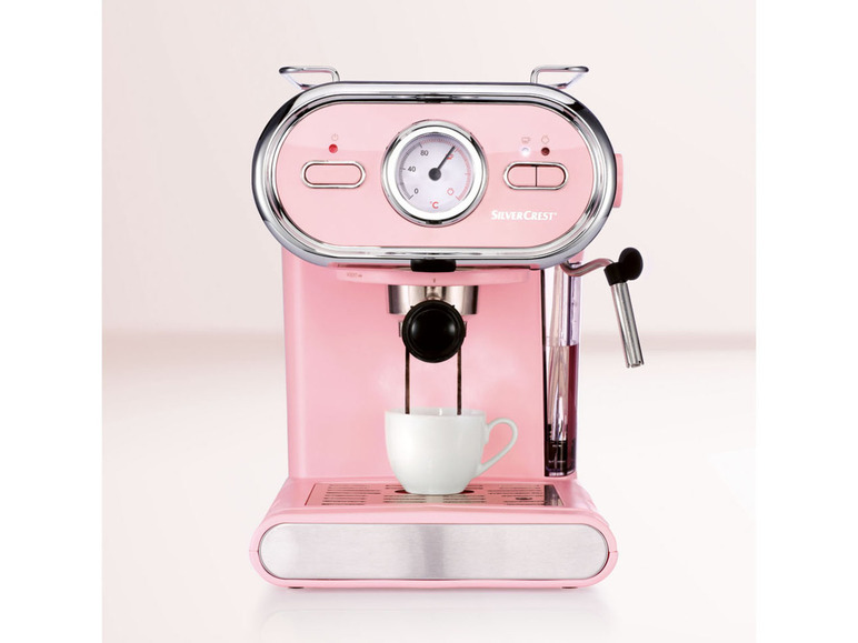 Espressomaschine/Siebträger Pastell KITCHEN TOOLS rosa D3 SEM 1100 SILVERCREST®