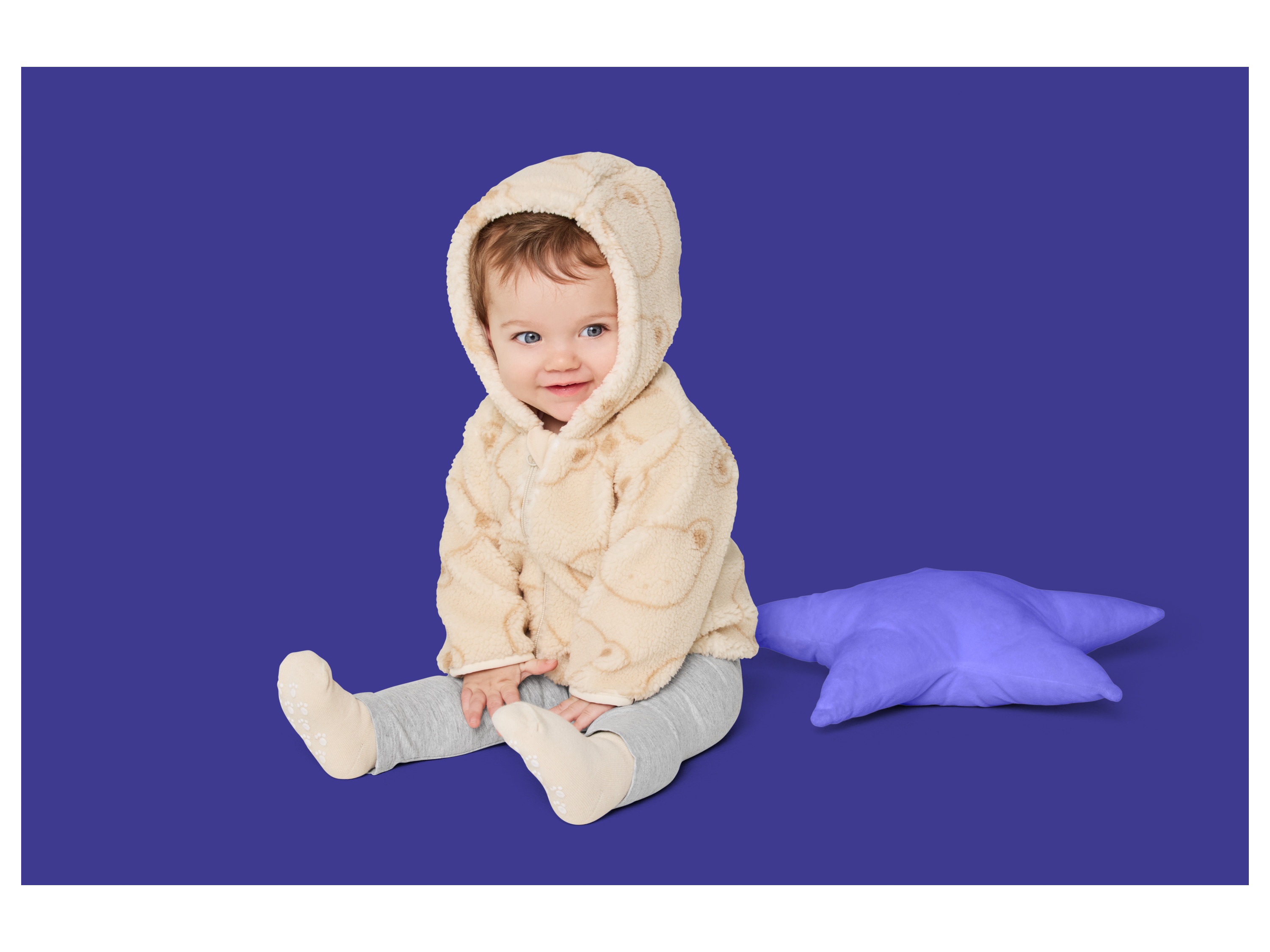 LUPILU® Baby Teddyfell-Jacke (Beige, 62/68) – Bild 2 von 3