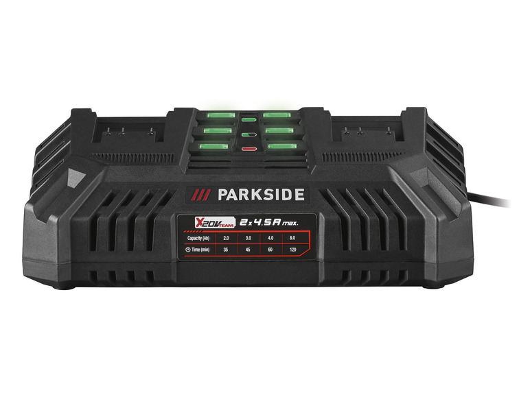 Gehe zu Vollbildansicht: PARKSIDE® 20 V Akku-Doppelladegerät »PDSLG 20 B1«, 2 x 4,5 A - Bild 1