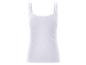 Weißes Tanktop mit Spitzendetails.