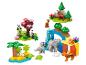 LEGO Duplo Spielsets mit Wildtieren, darunter Pandas, Elefanten, Tiger, Hirsche und Schildkröten.