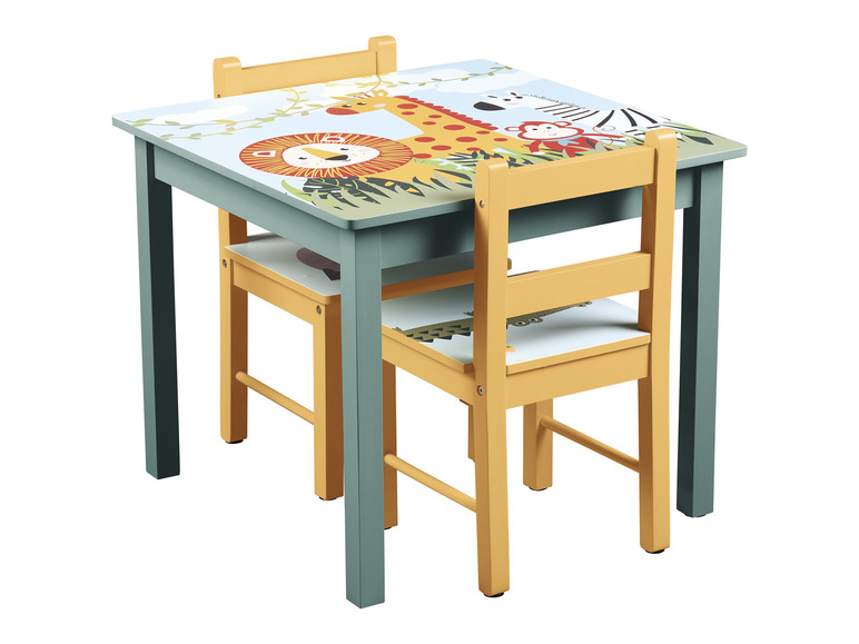 Gehe zu Vollbildansicht: LIVARNO home Kindertisch mit 2 Stühlen, mit Safari-Motiven - Bild 4