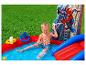 Spiderman aufblasbares Schwimmbecken und Rutsche mit Wasserspielen.
