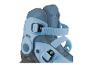 Blaue Inlineskates mit verstellbaren Riemen und grauen Details