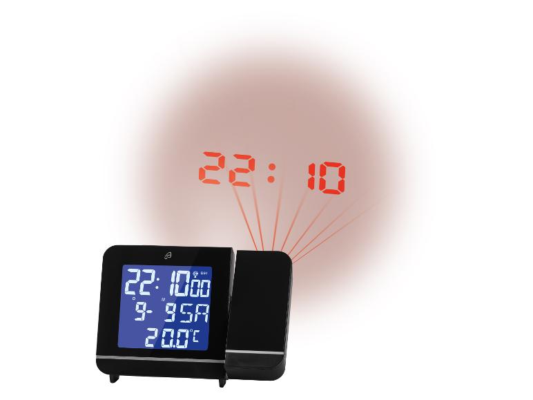Digitaler Wecker mit Zeitprojektor und Temperaturanzeige.